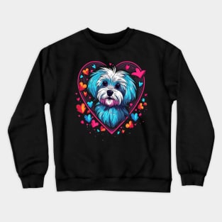 Maltese Valentine Day Crewneck Sweatshirt